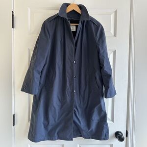 Vintage 60s All Weather Military Women’s 12 Petite Trench Coat Navy Sherpa Lined